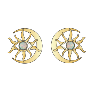 Cosmic Moon Eye Stud