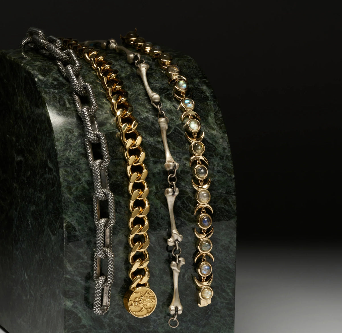 Triple Moon Tennis Bracelet