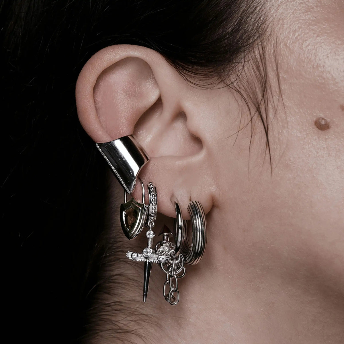 Sapphire Shield Ear Cuff