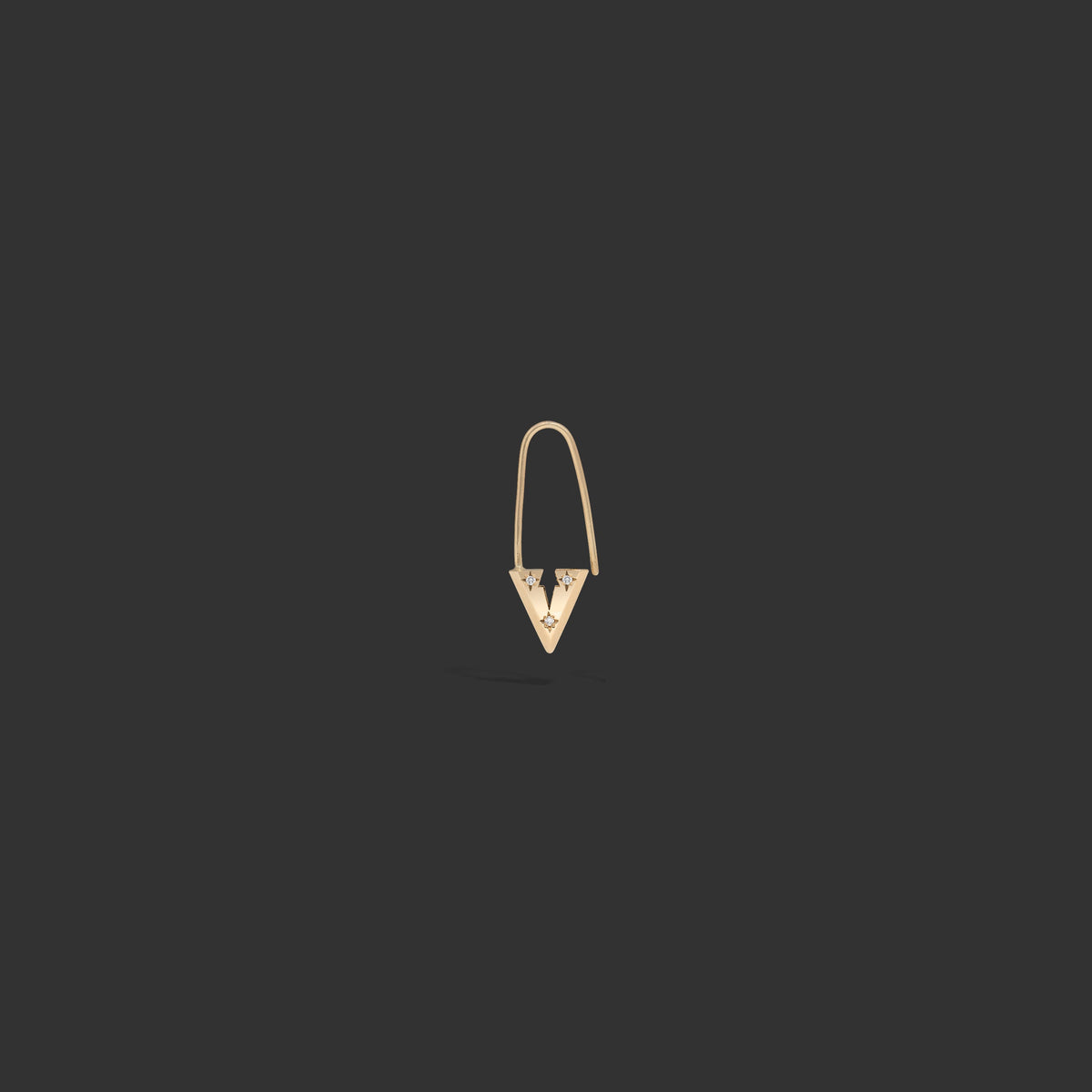 Diamond Safety Pin Earring