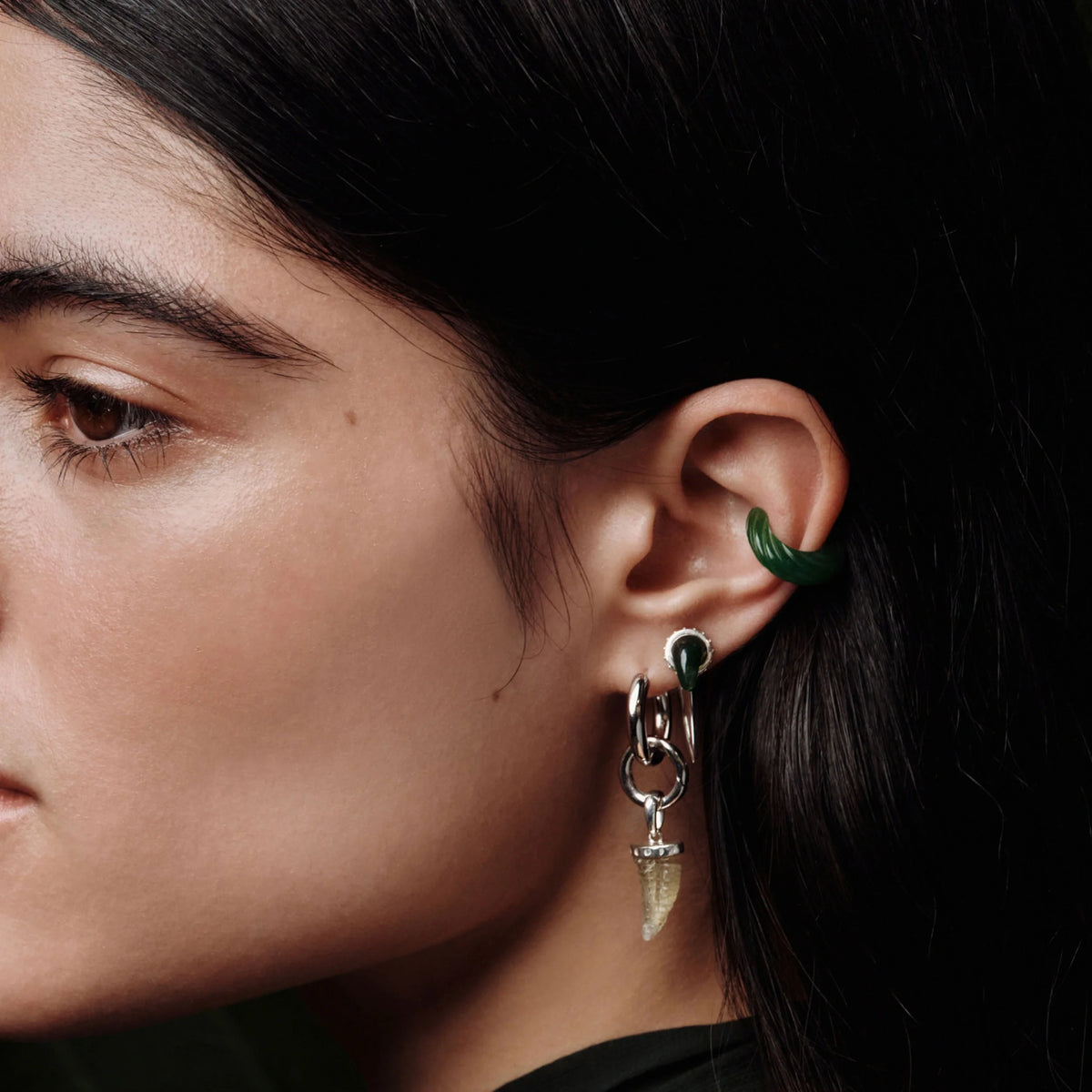 Carved Gemstone Ear Cuff