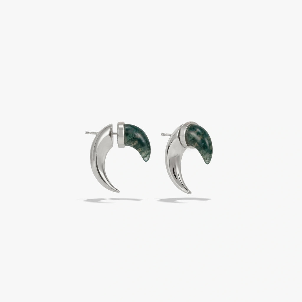 Gemstone Saber-Tooth Earrings