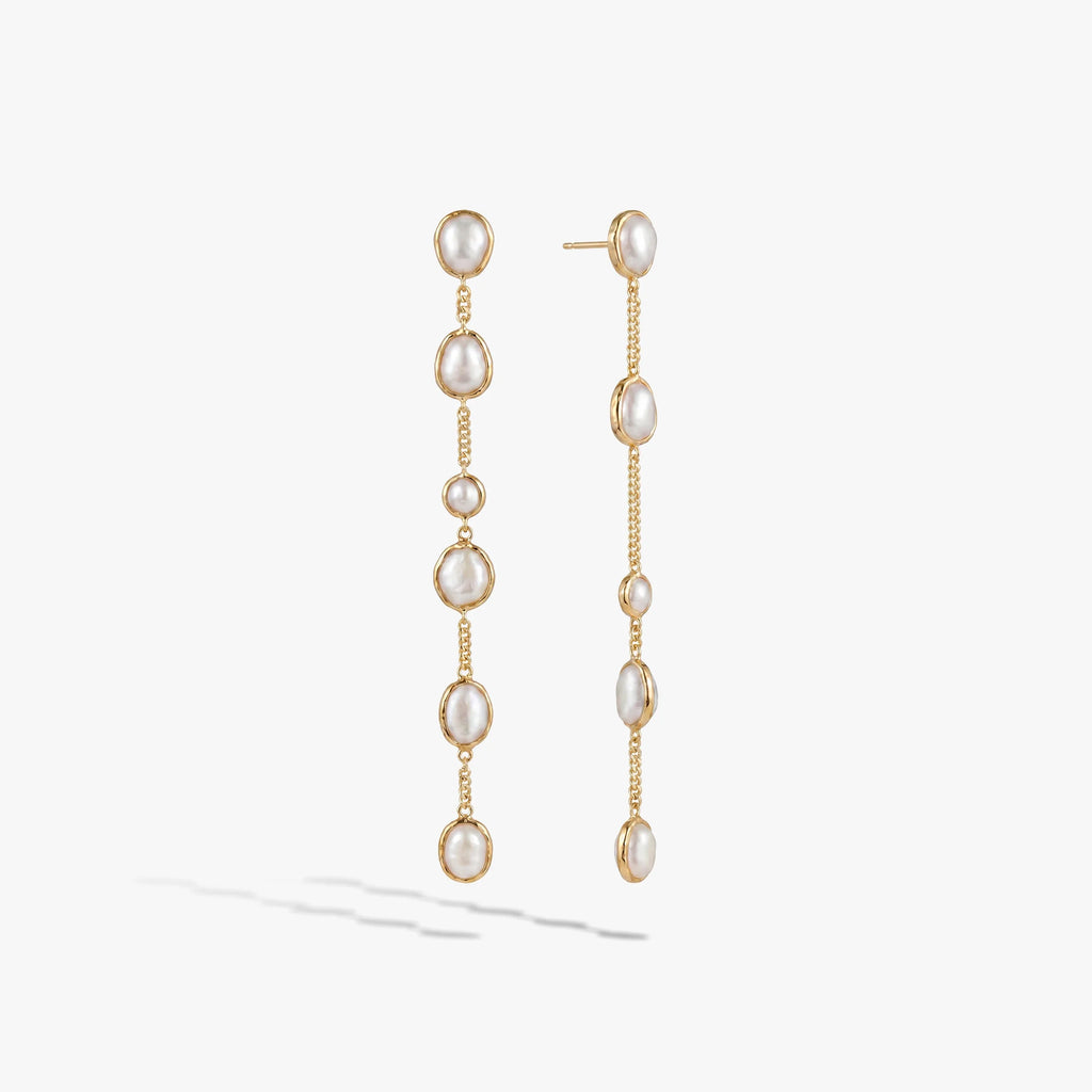 Molten Pearl Linear Earrings
