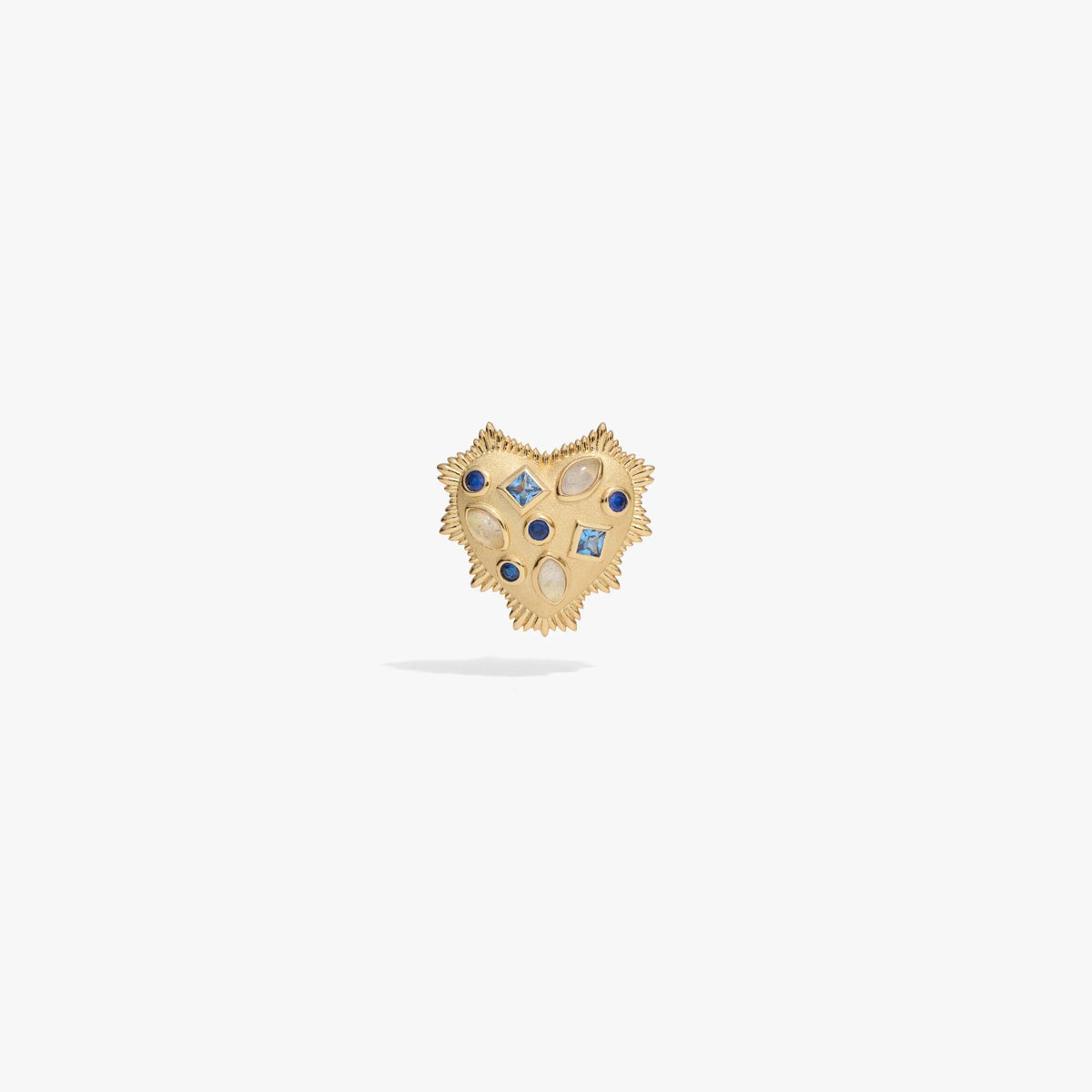 Gemstone Blue Radiant Heart Studs
