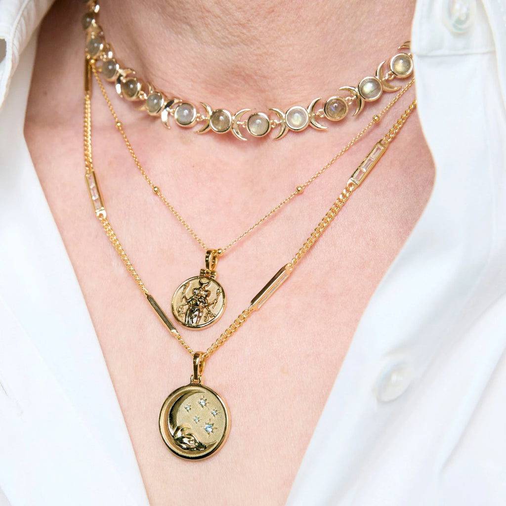 Jhené's Aquamarine Moon Wave Necklace