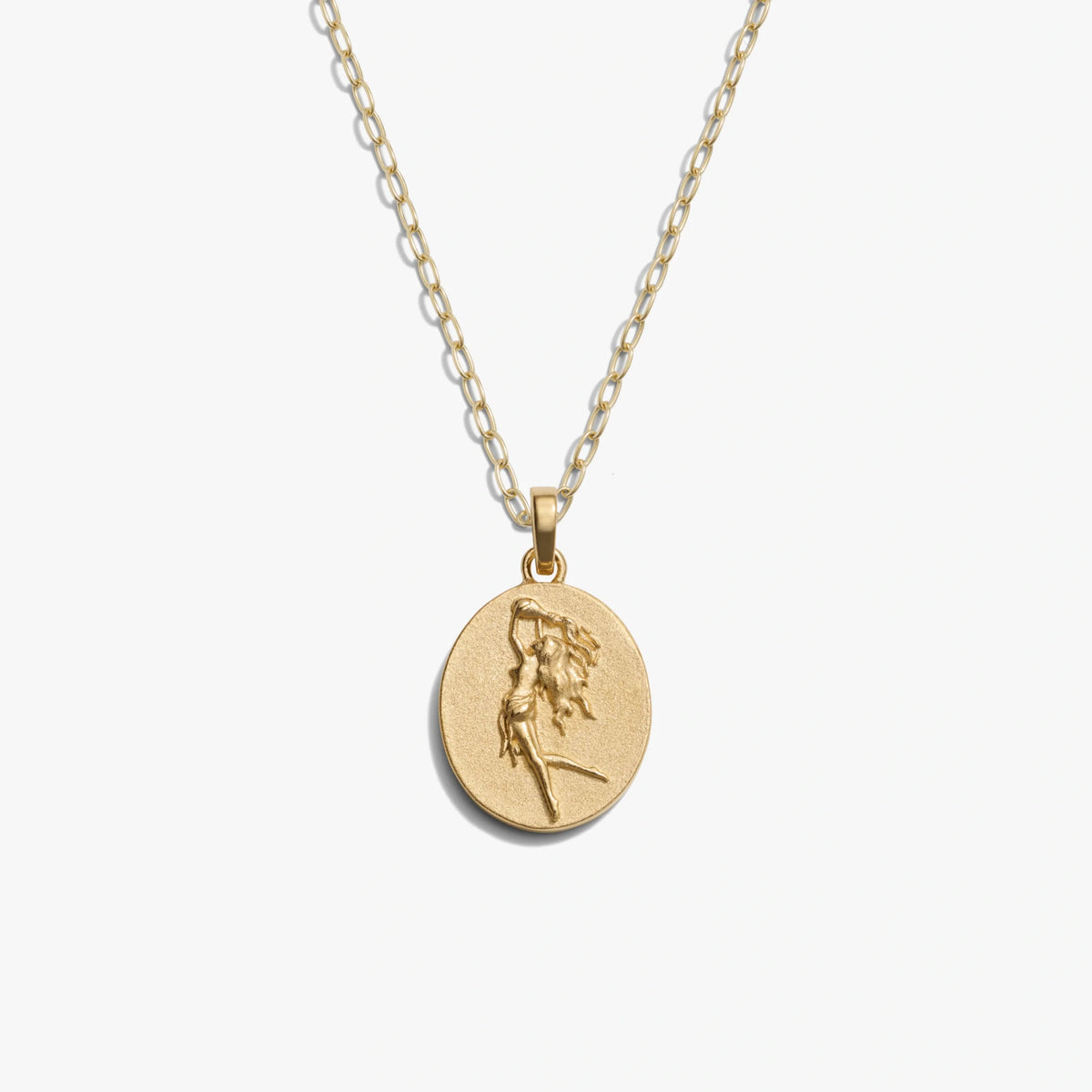 Zodiac Goddess Pendant + Mini Paperclip Chain