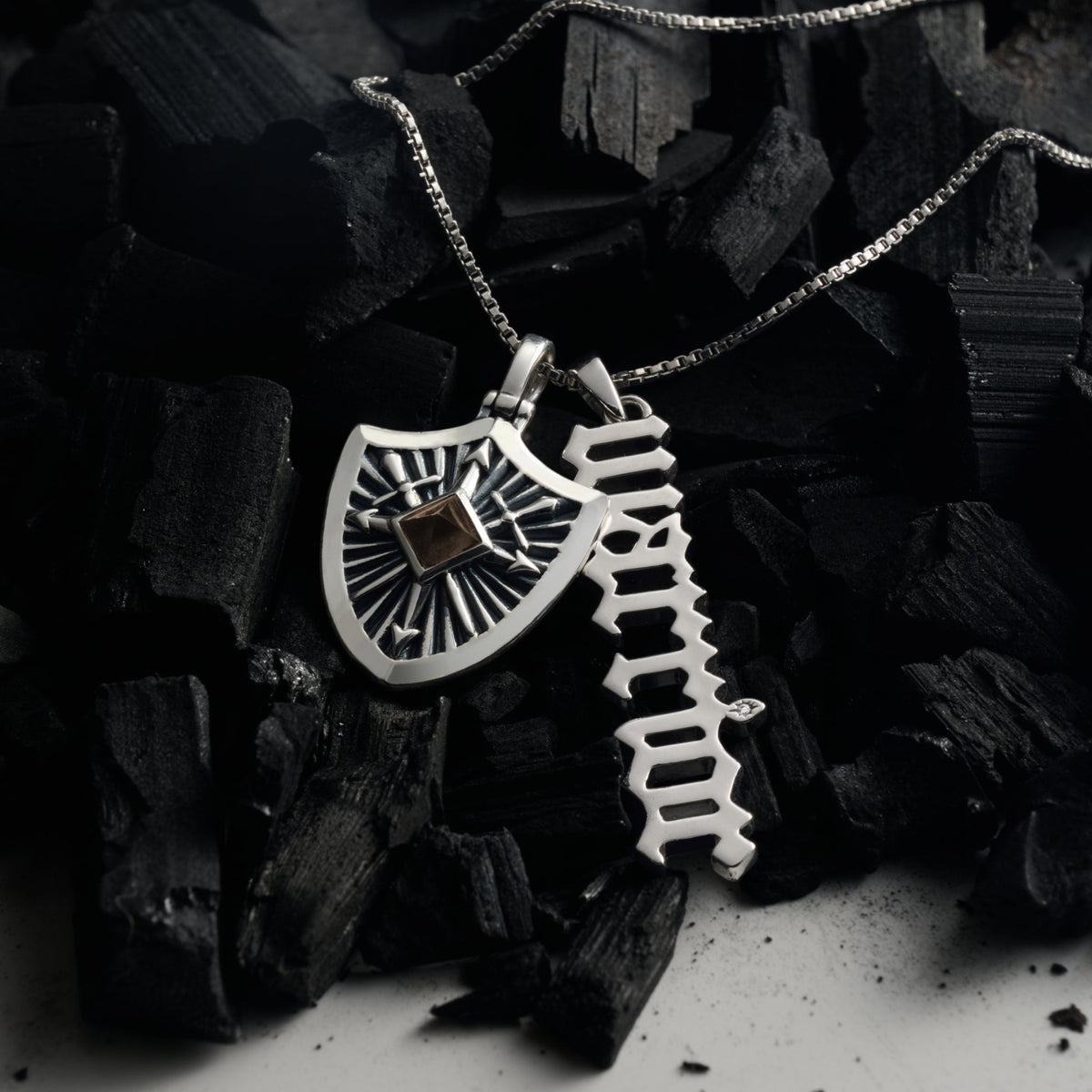 Gemstone Shield Pendant