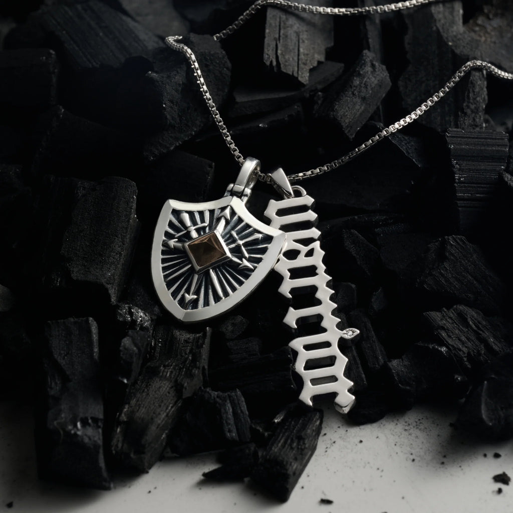 Gemstone Shield Necklace