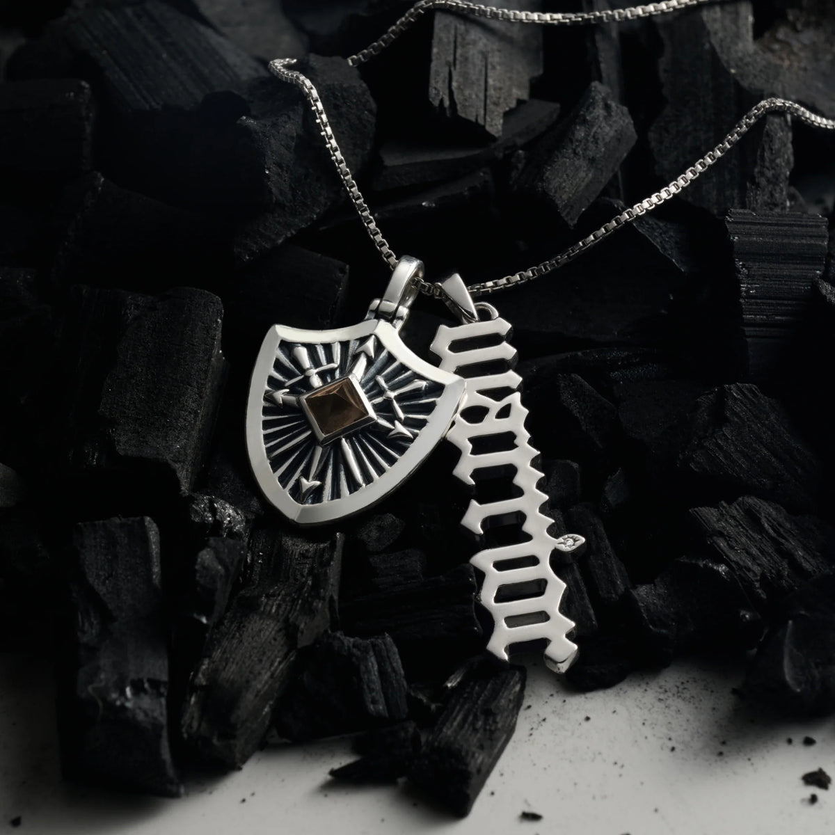 Gemstone Shield Necklace