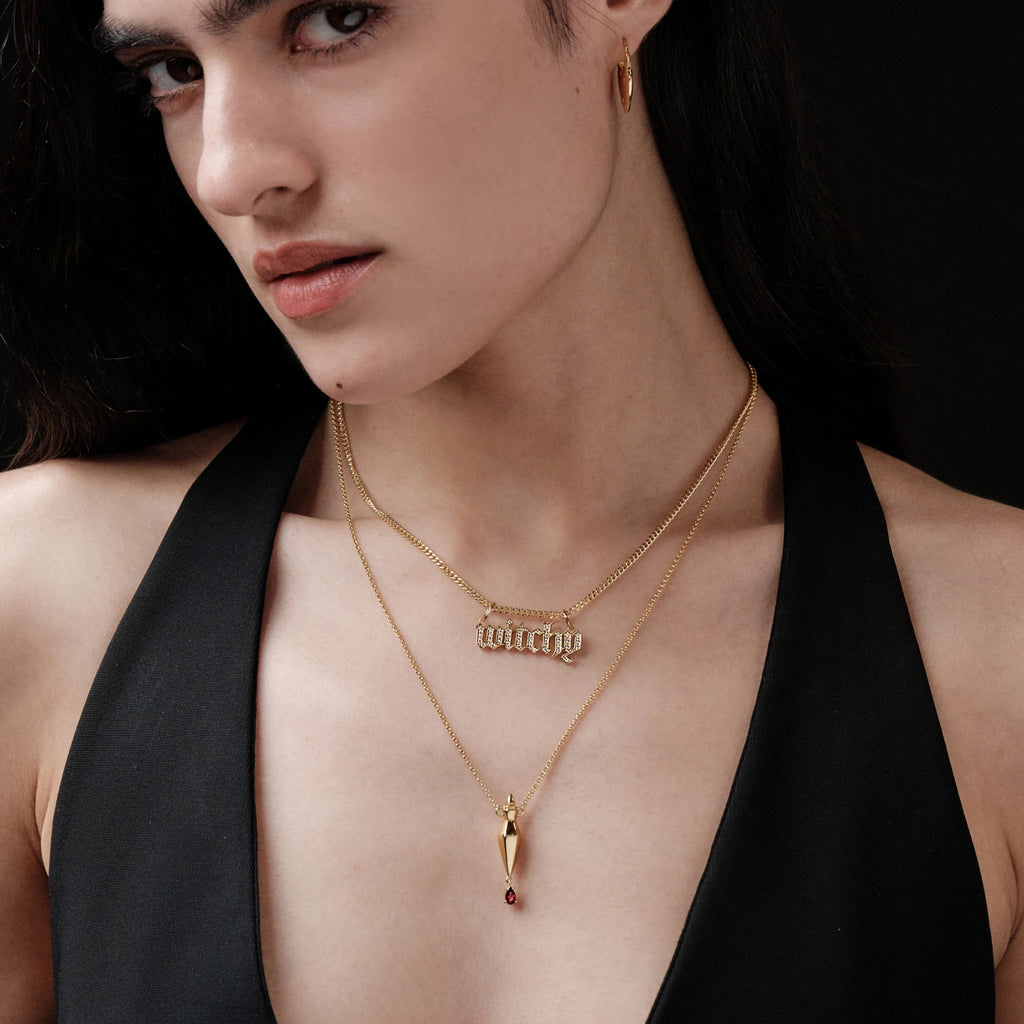 Witchy Nameplate Pendant