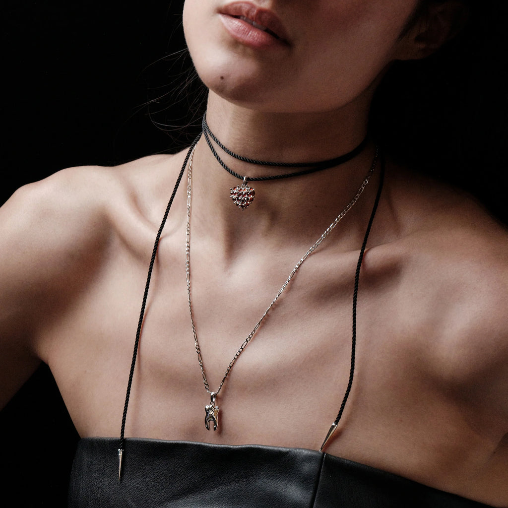 Sapphire Tooth Figaro Necklace