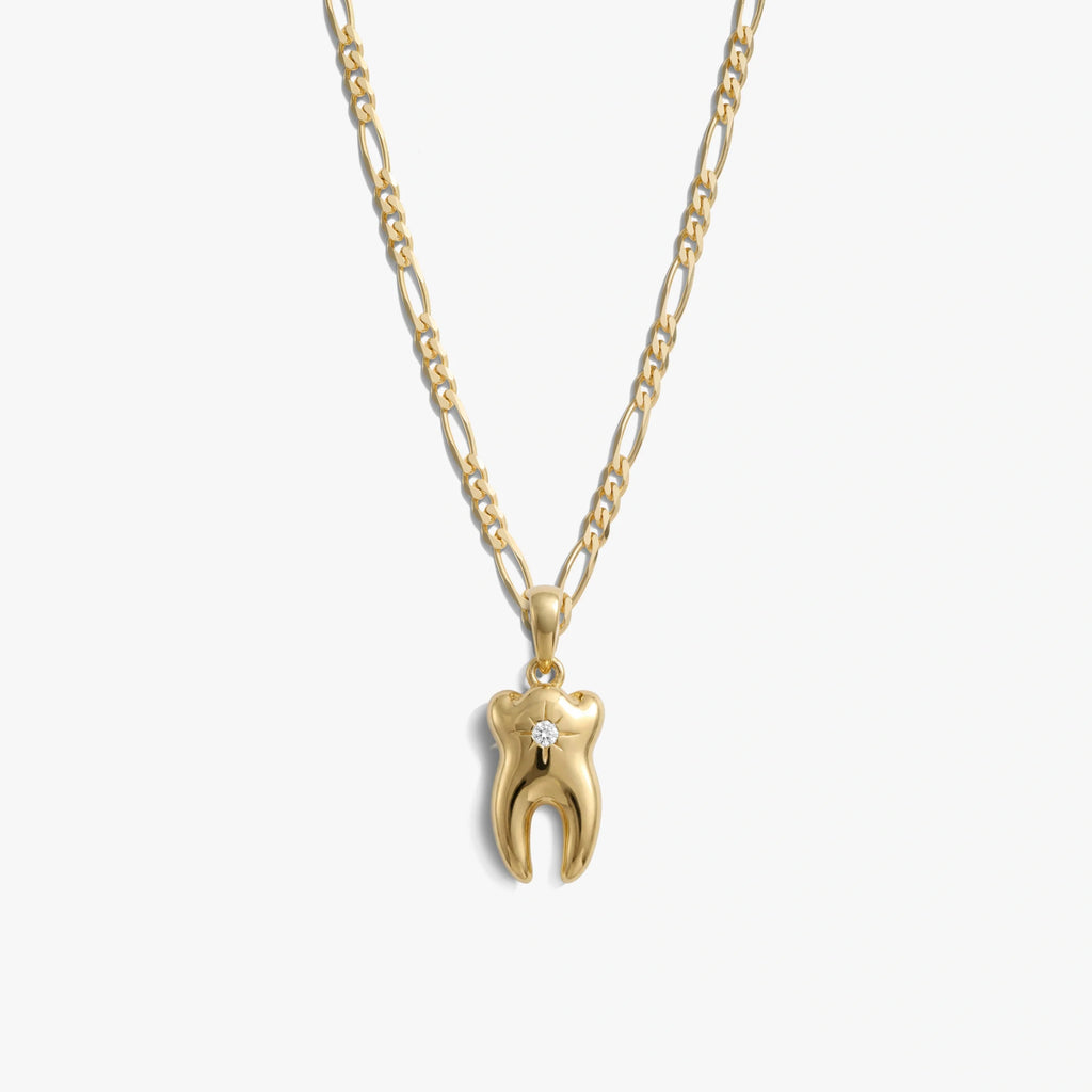 Sapphire Tooth Figaro Necklace