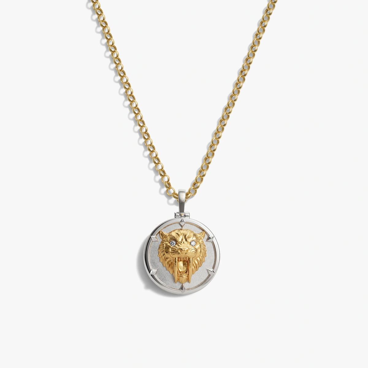 Sapphire Saber-Toothed Cat Necklace