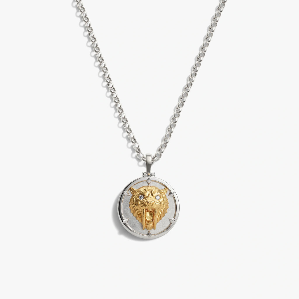 Sapphire Saber-Toothed Cat Necklace