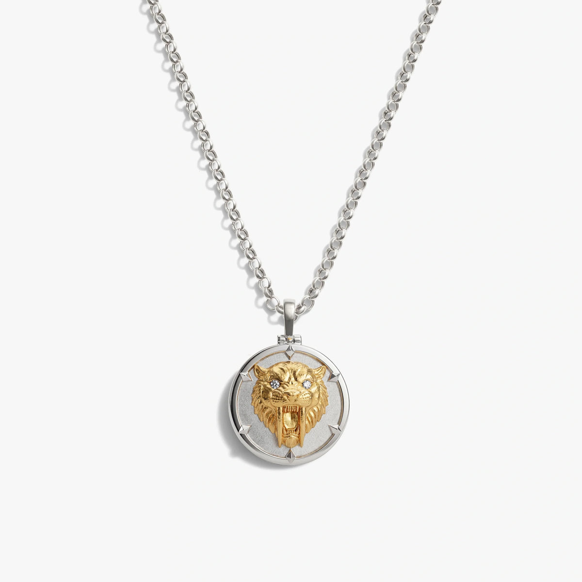 Sapphire Saber-Toothed Cat Necklace