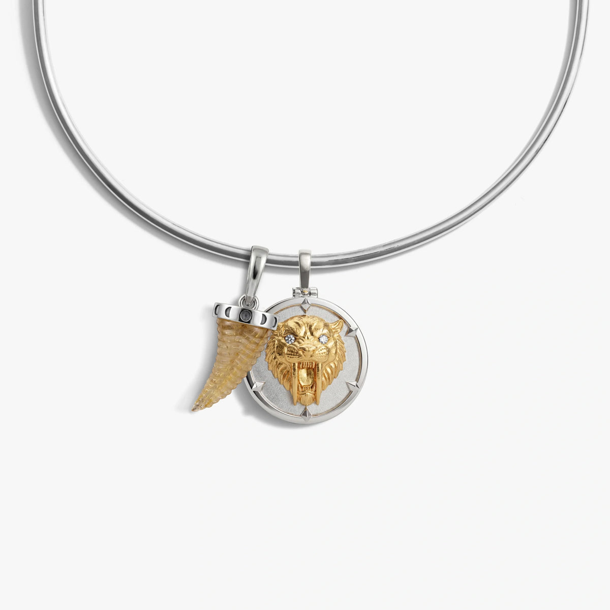 Sapphire Saber-Toothed Cat Collar Necklace