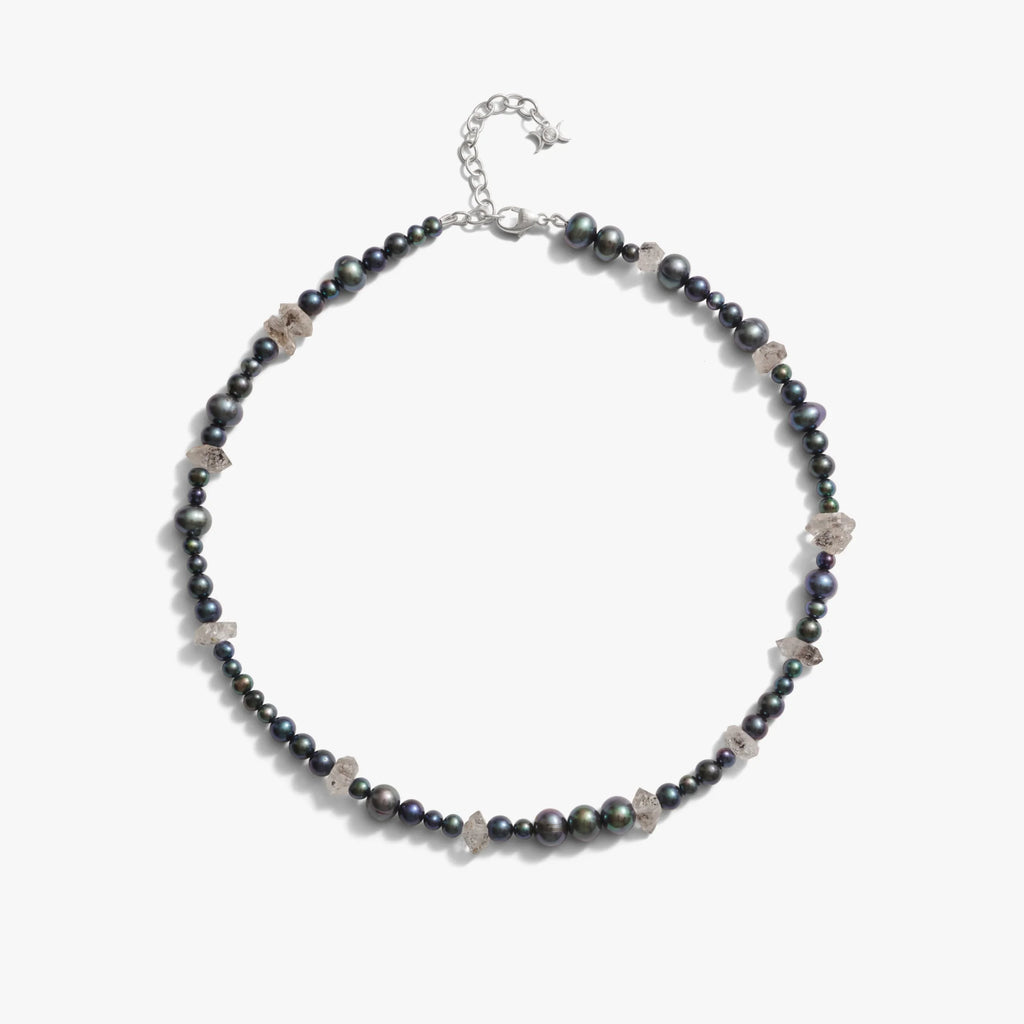 Pearl & Raw Crystal Necklace