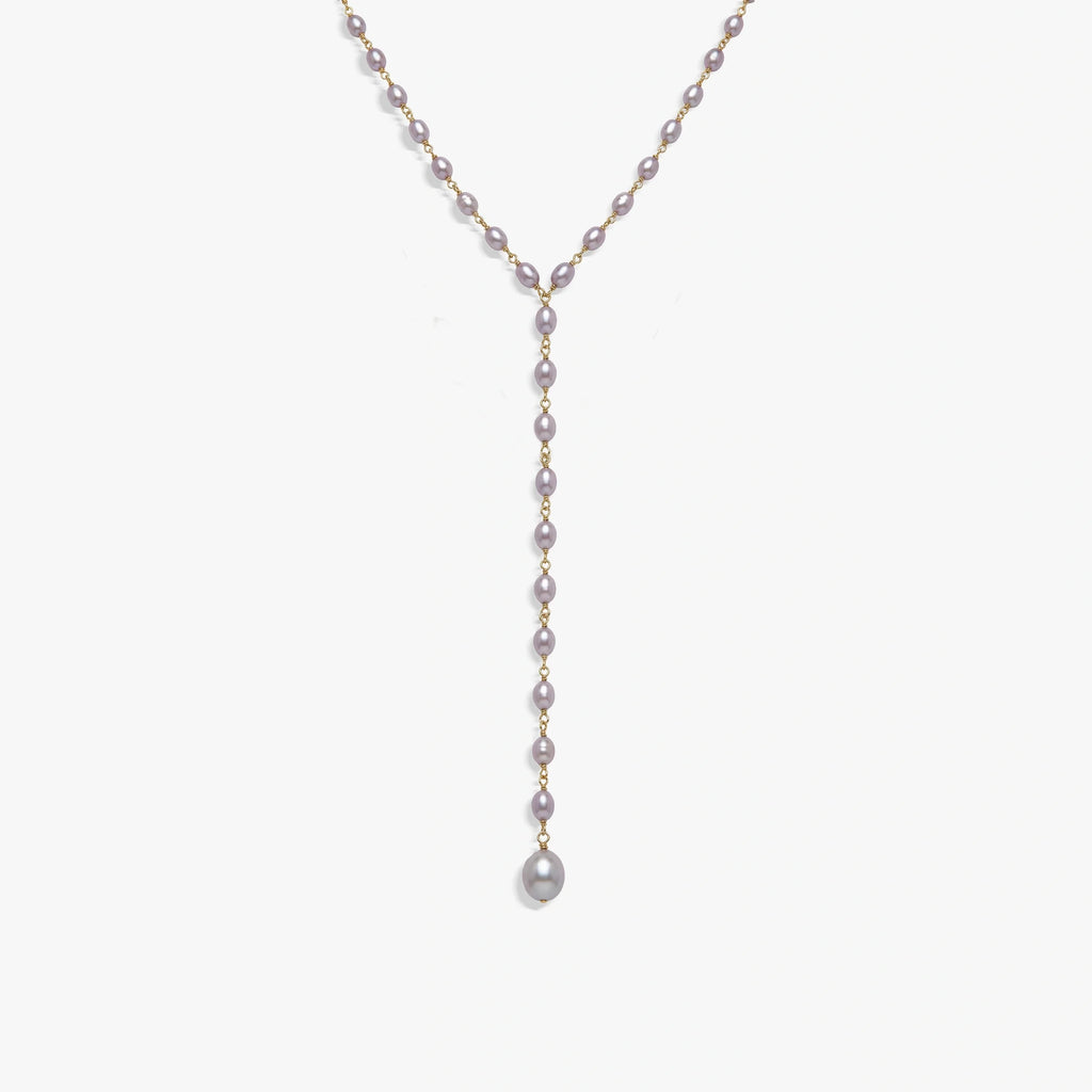 Damselfly Drop Pearl Lariat