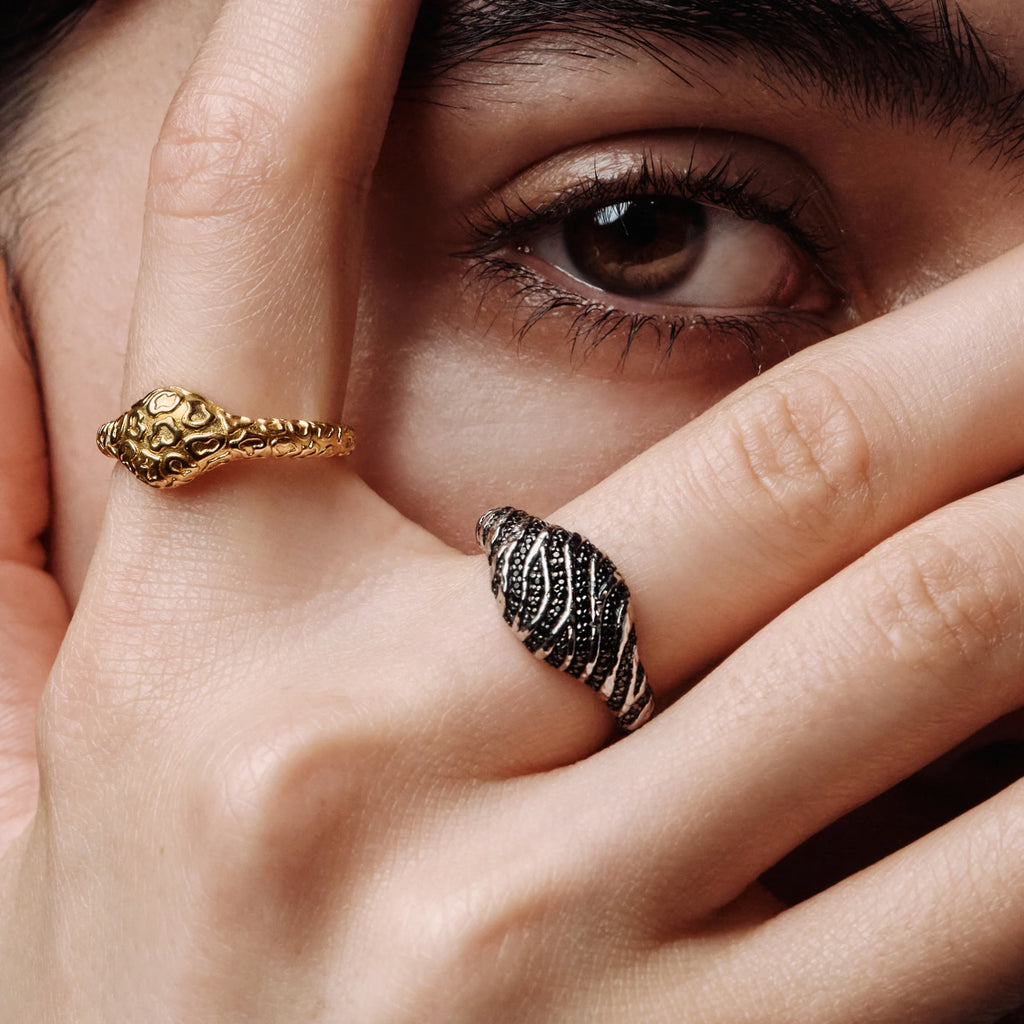 Tiger Print Signet Ring