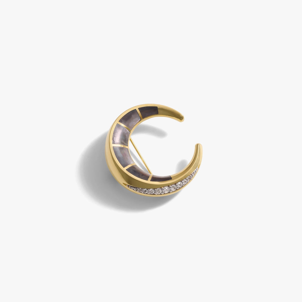 Crescent Moon Brooch