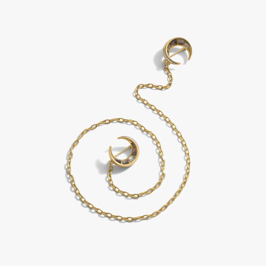Double Crescent Moon Brooch