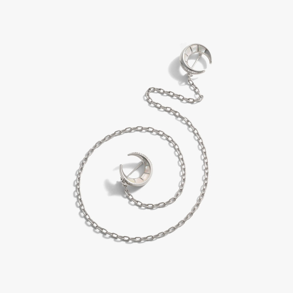 Double Crescent Moon Brooch