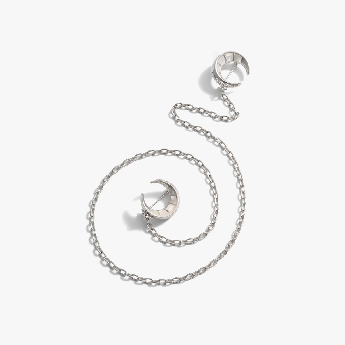 Double Crescent Moon Brooch