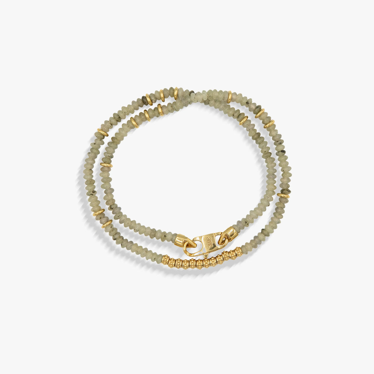 Labradorite Heishi Double Wrap Bracelet
