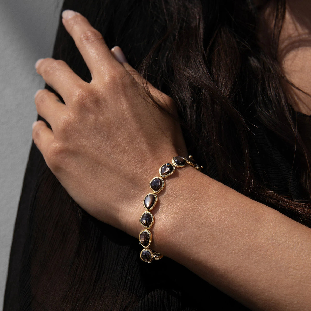 Organic Pearl Gemstone Tennis Bracelet