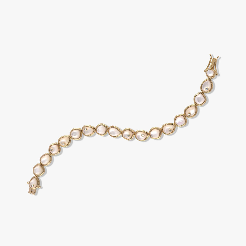 Organic Pearl Gemstone Tennis Bracelet