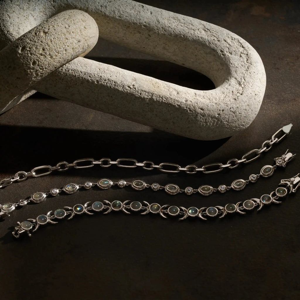 Triple Moon Tennis Bracelet