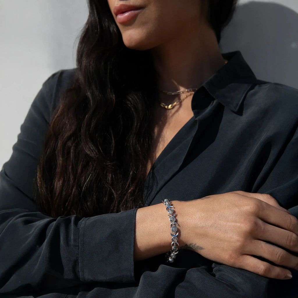 Triple Moon Tennis Bracelet