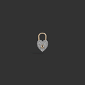 Pavé Diamond Padlock Heart Huggie