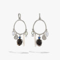 Deep Sea Gemstone Charm Hoops