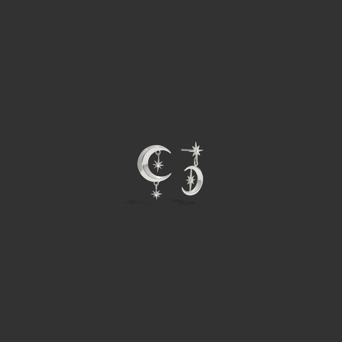 Diamond Moon Earrings