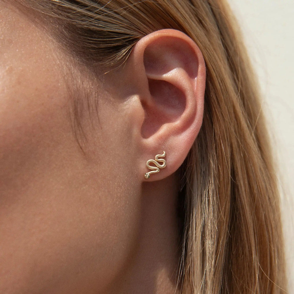 Emerald Snake Studs
