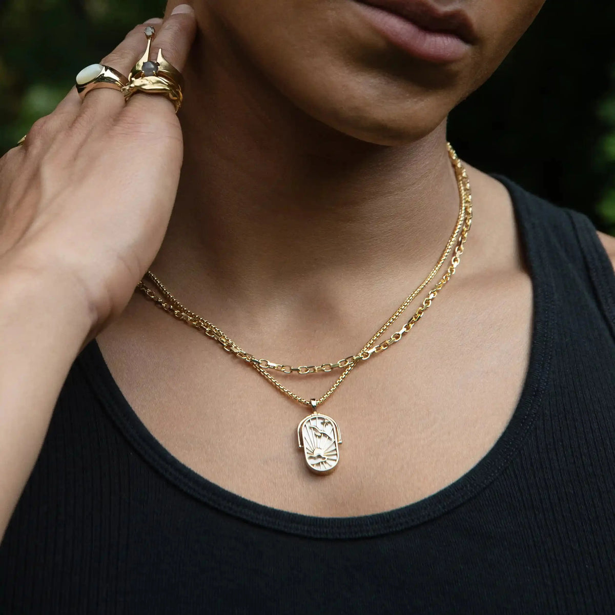 Element Necklace with 2.1mm Rounded Box Chain