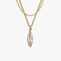 Men's Mother of Pearl Feather Necklace Set