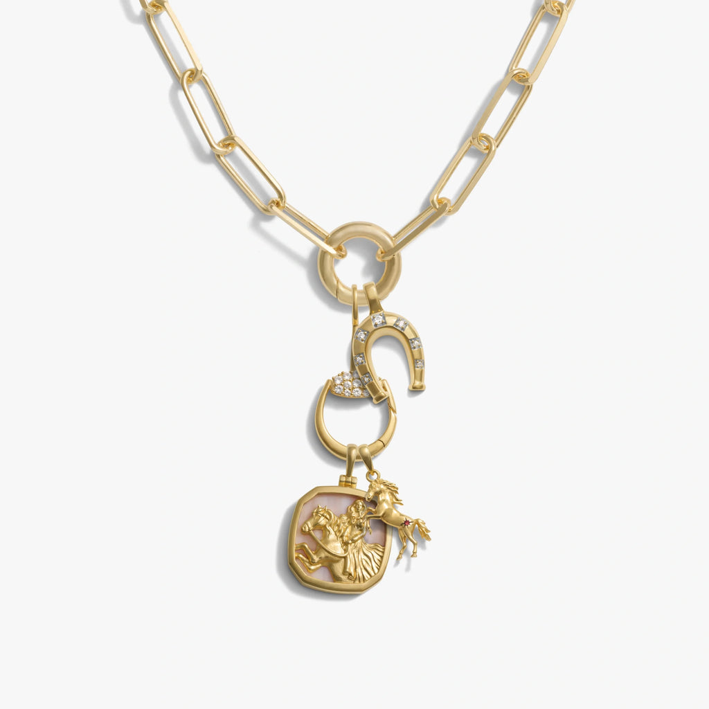 White Horse Charm Lariat