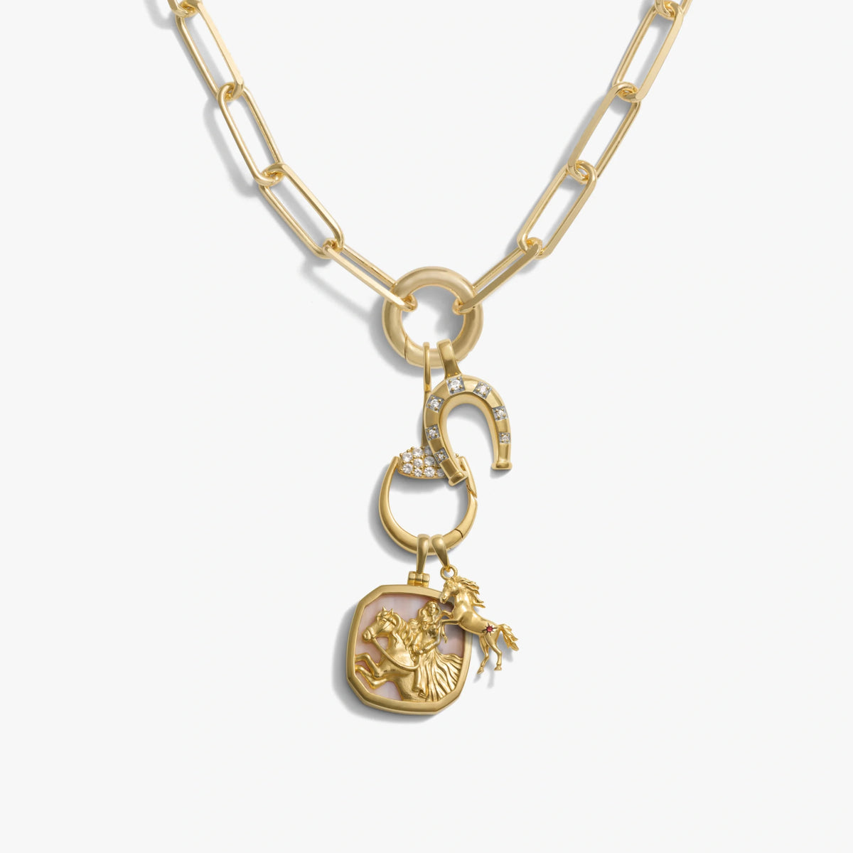 White Horse Charm Lariat