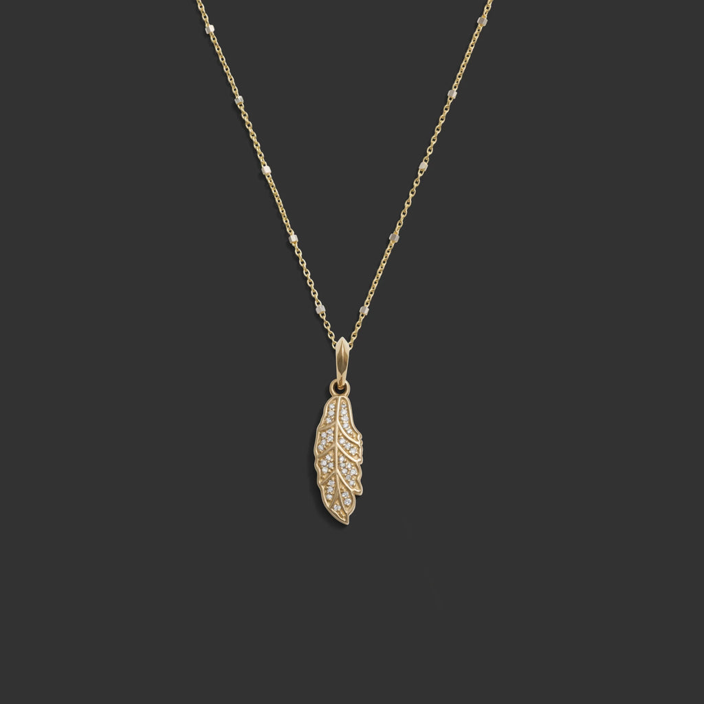 Diamond Feather Necklace