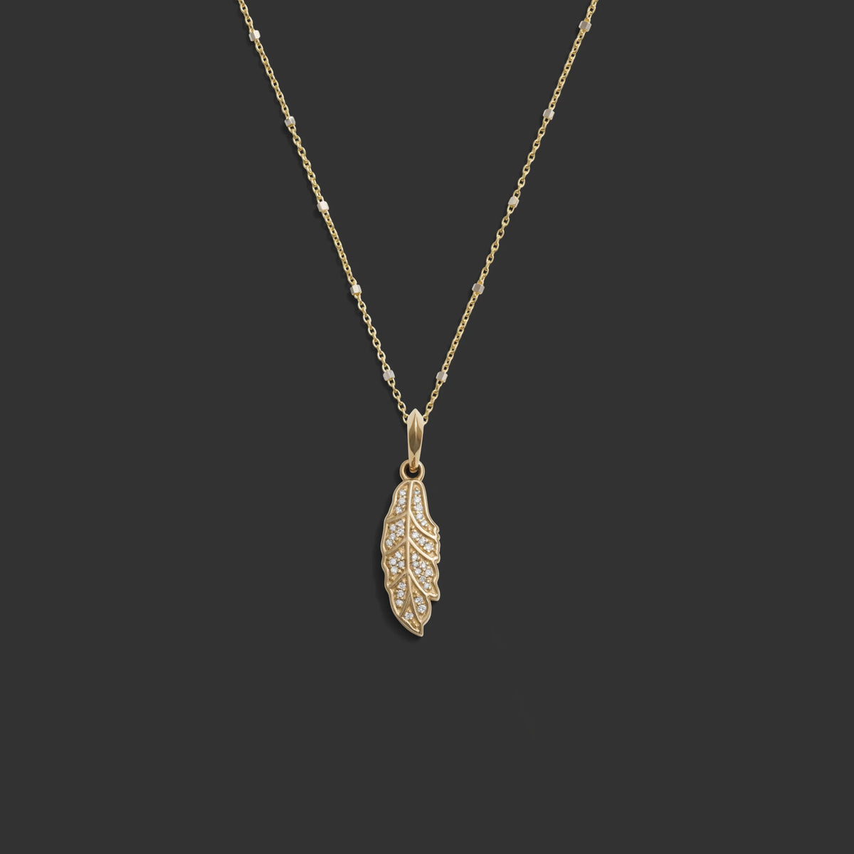 Diamond Feather Necklace