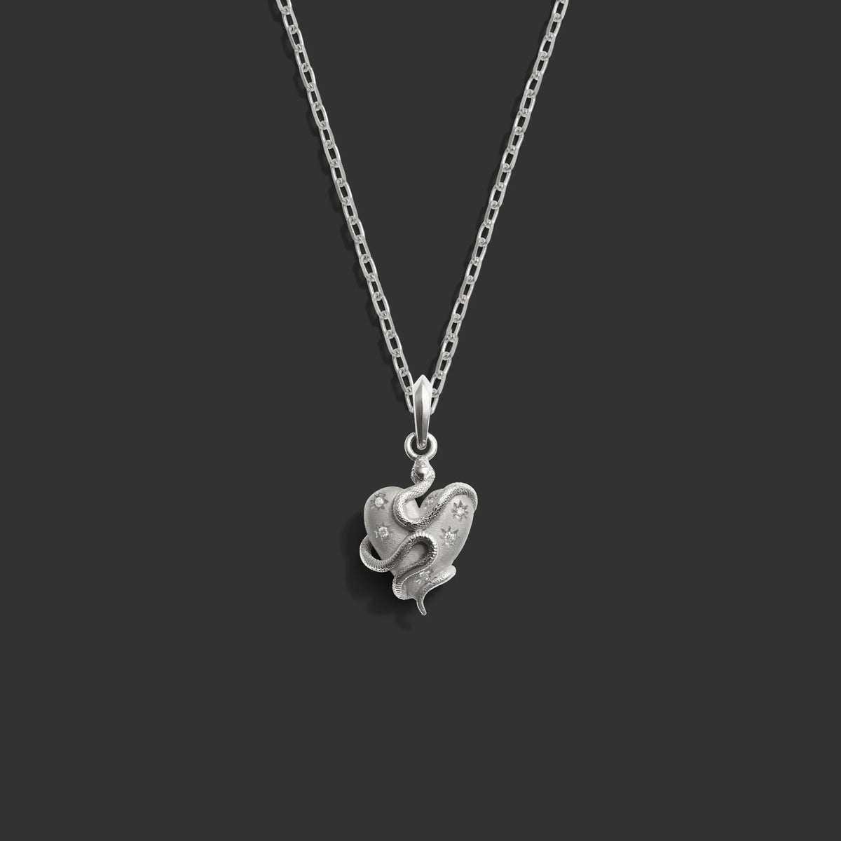 Diamond Serpent Heart Necklace