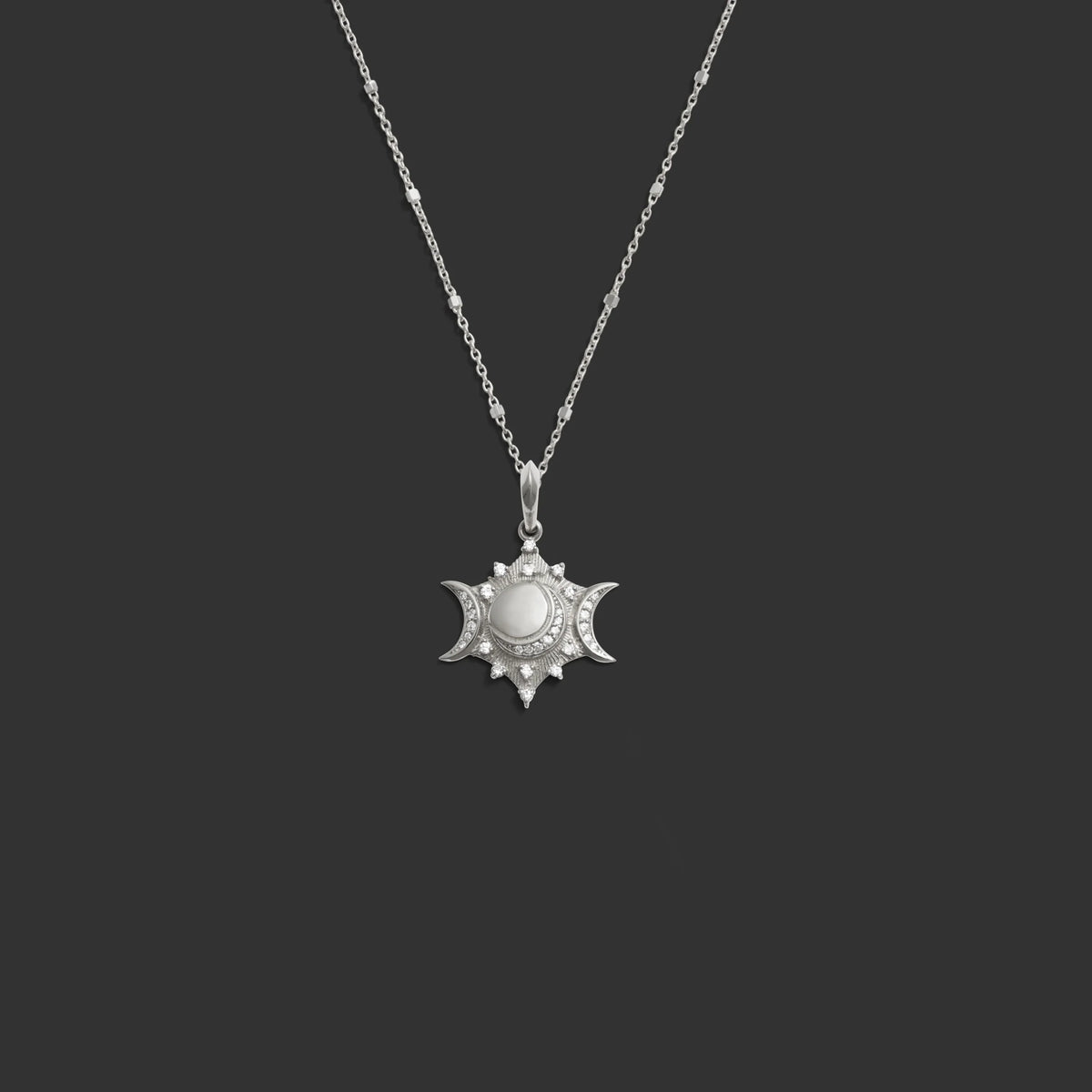 Diamond Triple Moon Necklace