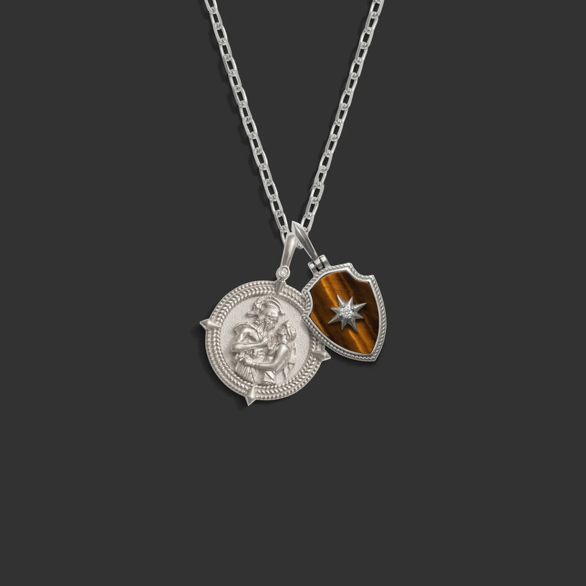 Achilles Shield Necklace Set