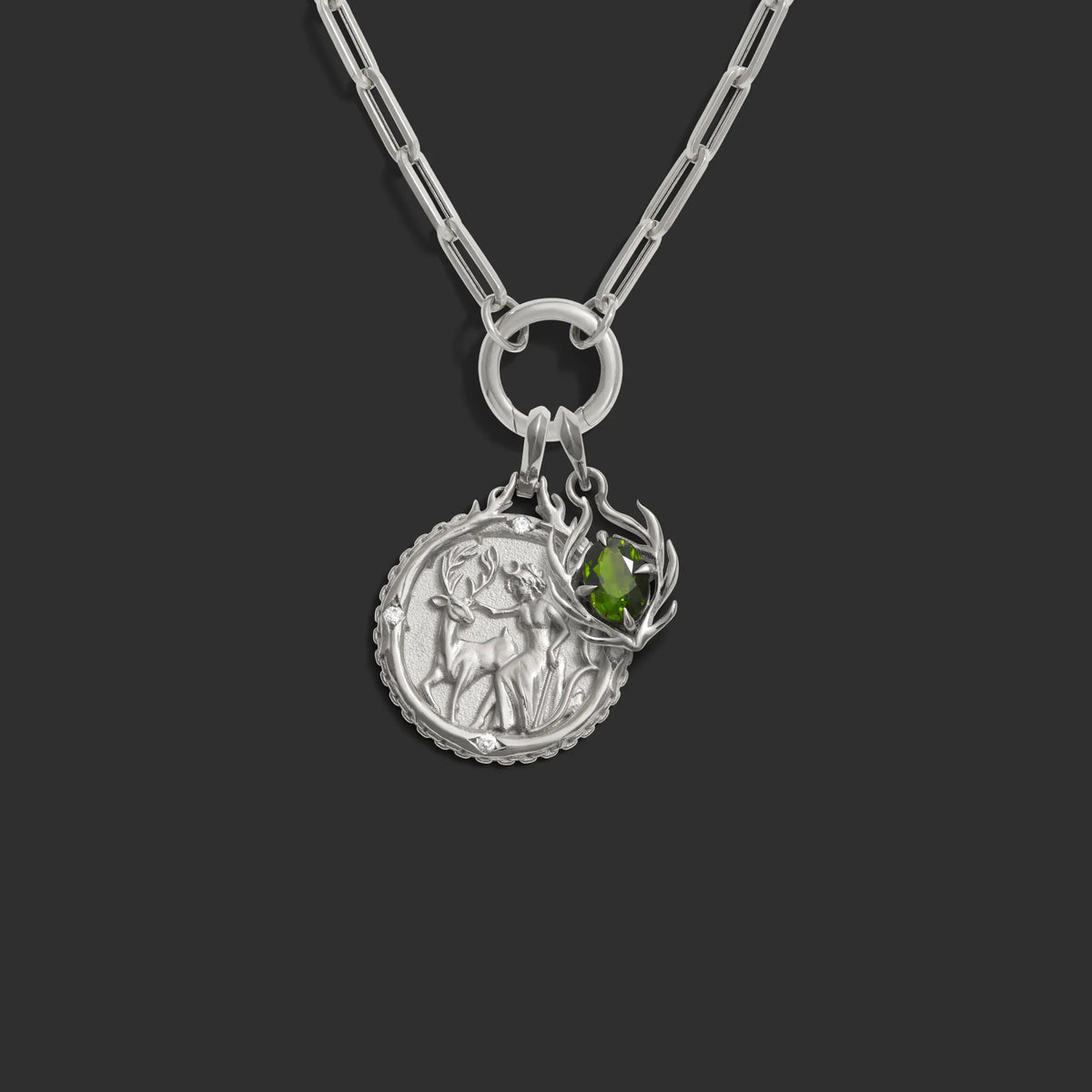Diamond Artemis Charm Necklace