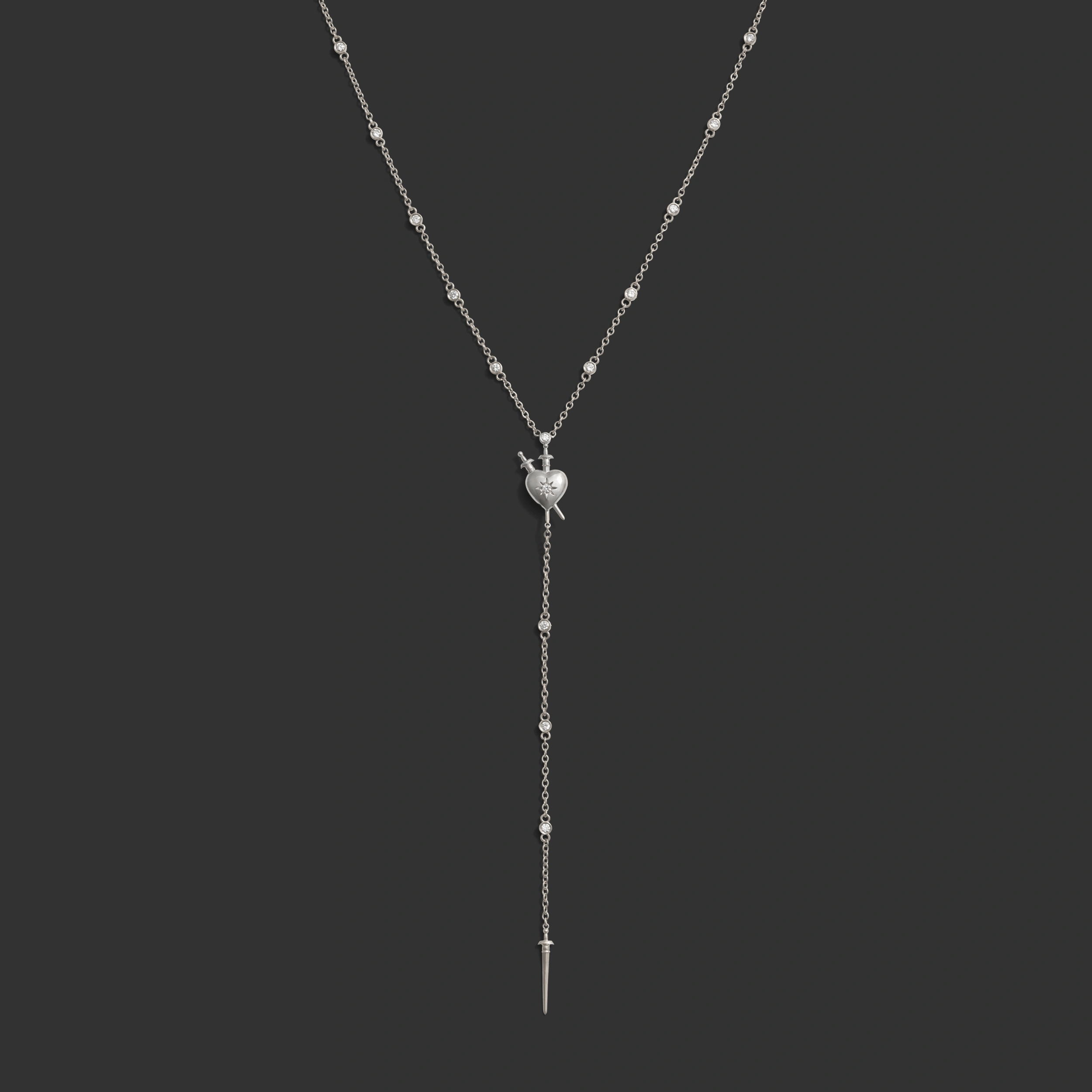 Diamond Sacred Heart Lariat