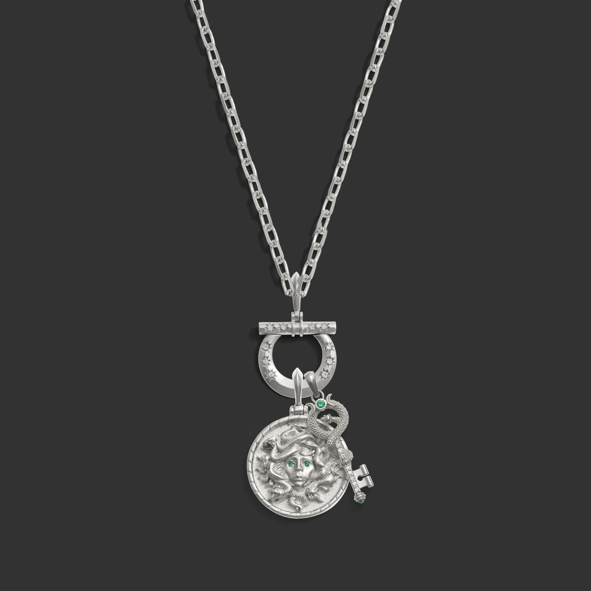 Immortal Medusa Charm Necklace