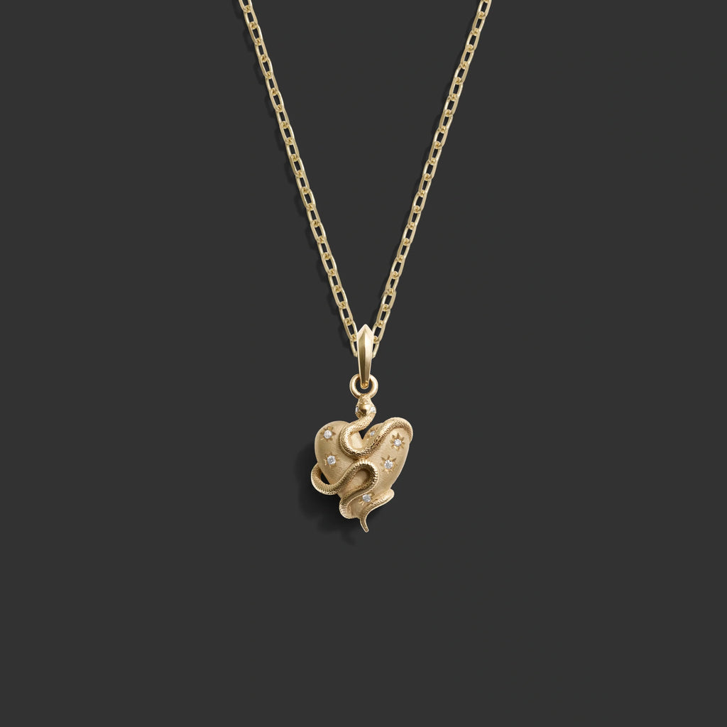 Diamond Serpent Heart Necklace