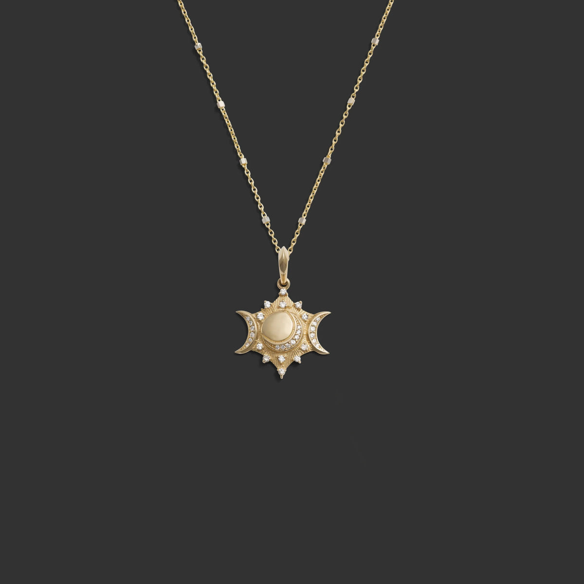 Diamond Triple Moon Necklace